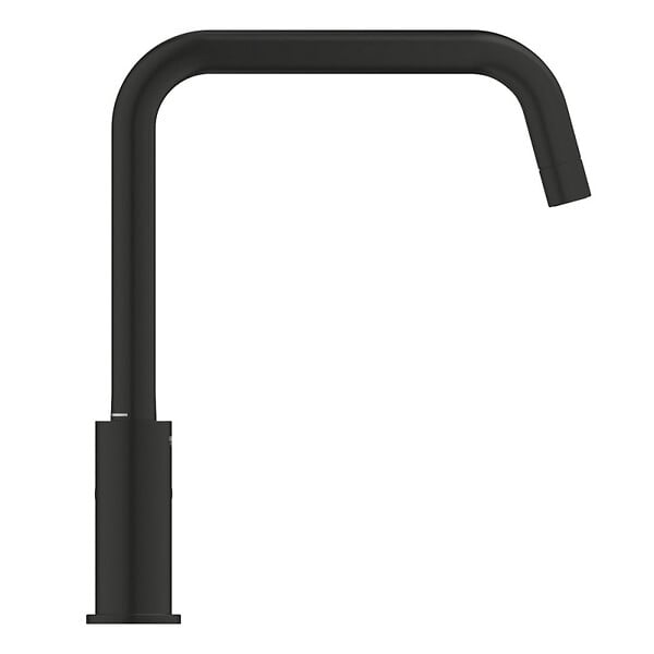 SWISS AQUA TECHNOLOGIES - 62x44 cm évier avec égouttoir réversible en Granite, à encastrer, noir + mitigeur lavabo/cuisine Grohe Start (SATSE2BG430) - large