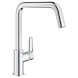 SWISS AQUA TECHNOLOGIES - 76x44 cm évier avec égouttoir réversible en Granite, à encastrer, blanc + mitigeur lavabo/cuisine Grohe Start (SATSE3WG304) - vignette