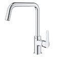 SWISS AQUA TECHNOLOGIES - 76x44 cm évier avec égouttoir réversible en Granite, à encastrer, noir + mitigeur lavabo/cuisine Grohe Start (SATSE3BG304) - vignette