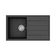 SWISS AQUA TECHNOLOGIES - 76x44 cm évier avec égouttoir réversible en Granite, à encastrer, noir + mitigeur lavabo/cuisine Grohe Start (SATSE3BG430) - vignette