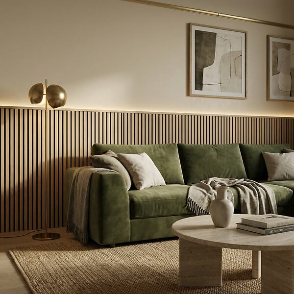 SWISS AQUA TECHNOLOGIES - Panneau acoustique mural d'intérieur 60x120 cm en MDF sur feutre polyester, décor chêne clair, 0,72 m2 (SATAKUPANLOT612) - large