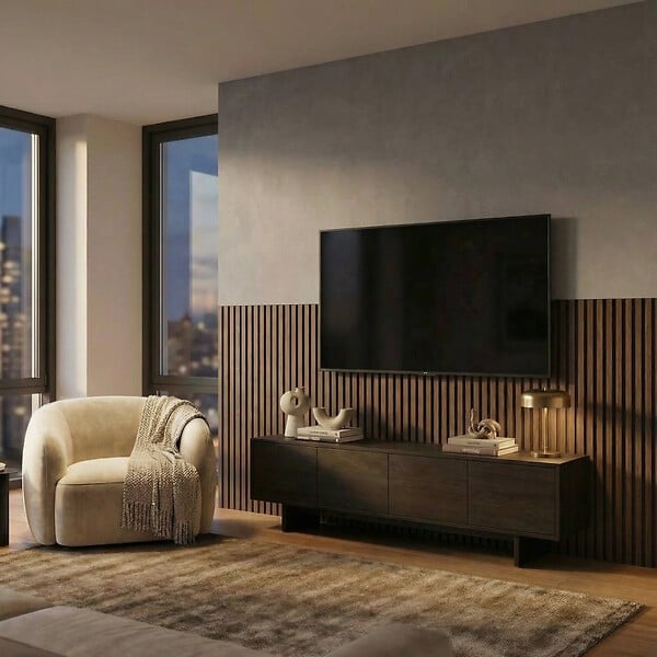 SWISS AQUA TECHNOLOGIES - Panneau acoustique mural d'intérieur 60x120 cm en MDF sur feutre polyester, décor chêne noir, 0,72 m2 (SATAKUPANBOT612) - large