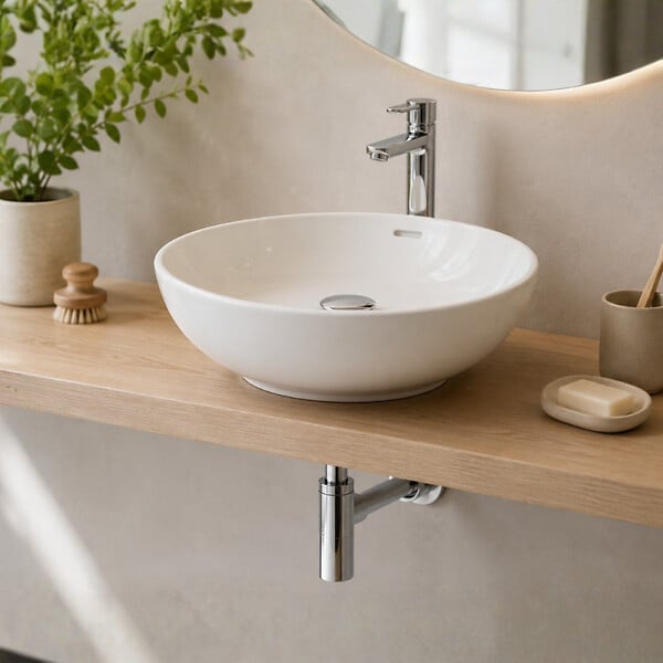 WIRQUIN - Bonde lavabo universelle vis centrale Quick clac Laiton/Chromé + Siphon lavabo Linéis Mini Laiton/Chromé - large