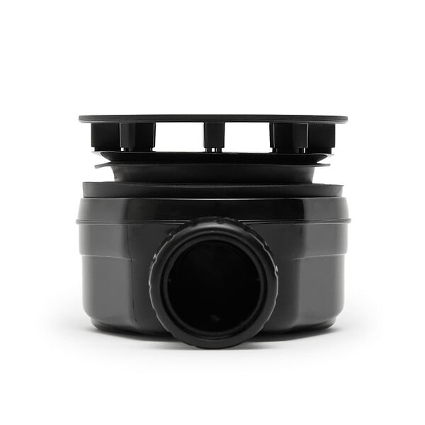 OPTIMA - Siphon pour receveur de douche, diamètre 90 mm, noir mat (ESLIMCR90BL) - large