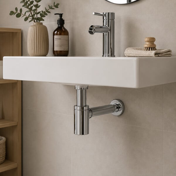 WIRQUIN - Siphon lavabo Linéis Mini design apparent chromé - large