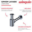 WIRQUIN - Siphon lavabo Linéis Mini design apparent chromé - vignette