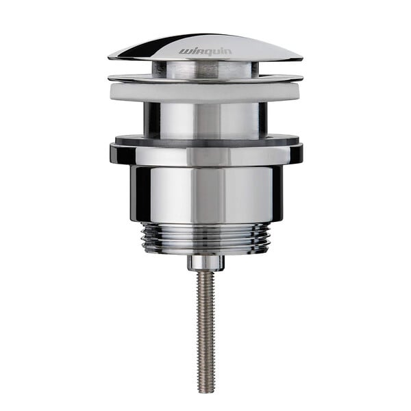 WIRQUIN - Bonde universelle laiton chromé pour lavabo vasque avec ou sans trop plein - large