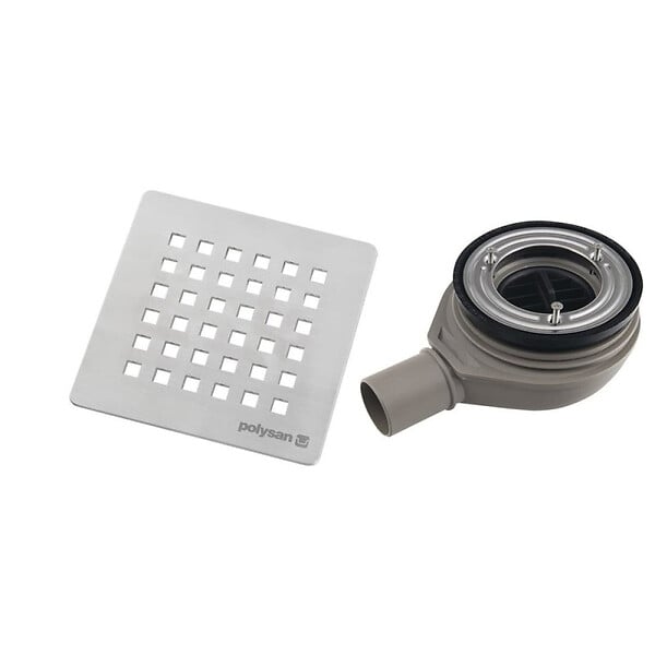 POLYSAN - Siphon de receveur de douche Polysan 90 mm, inox (17731) - large