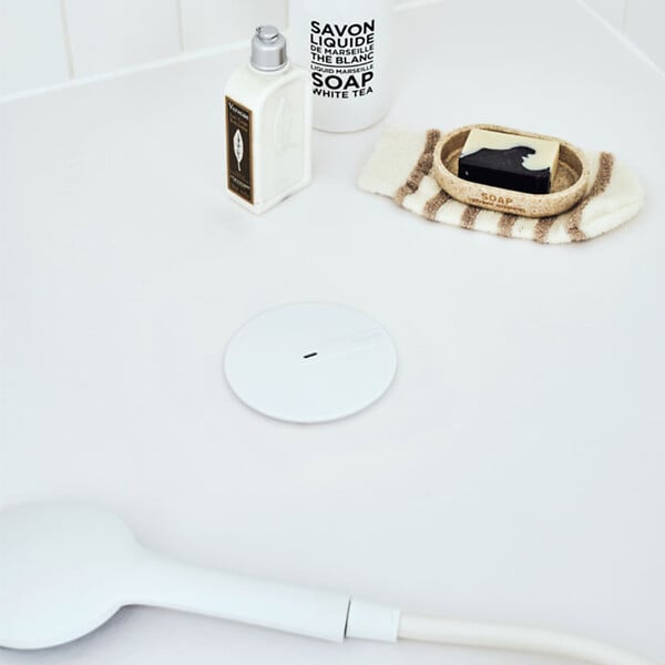WIRQUIN - Bonde de douche horizontale extraplate diam. 90 - blanc mat - abs - large
