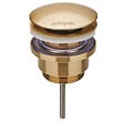 WIRQUIN - Bonde universelle laiton doré brossé mat pour lavabo vasque avec ou sans trop plein - vignette