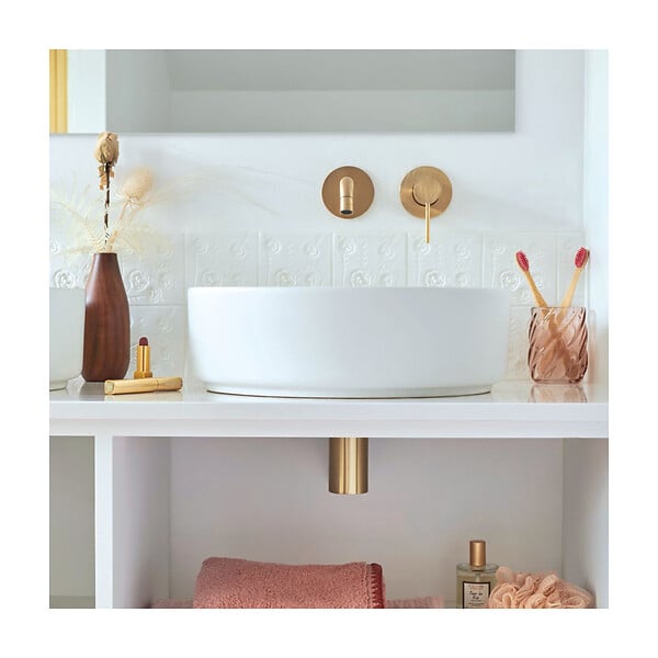 WIRQUIN - Siphon de lavabo en laiton doré brossé d32 - large