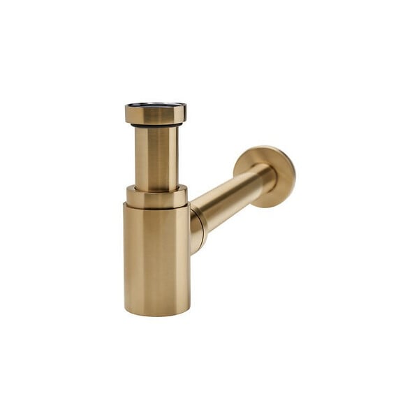 WIRQUIN - Siphon de lavabo en laiton doré brossé d32 - large