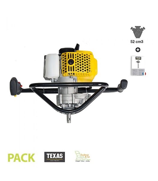 TEXAS - Tarière foreuse thermique 52cc TEXAS EA5300 pour 1 personne - large