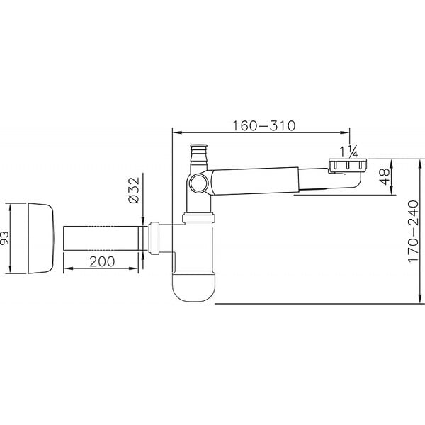 RAVAK - Siphon de lavabo gain de place blanc pour meuble et bonde 46 mm Ravak (X01612) - large