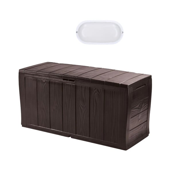 KETER - Keter Sherwood coffre de jardin 270 L + éclairage extérieur LED inclus (230403-WO744) - large