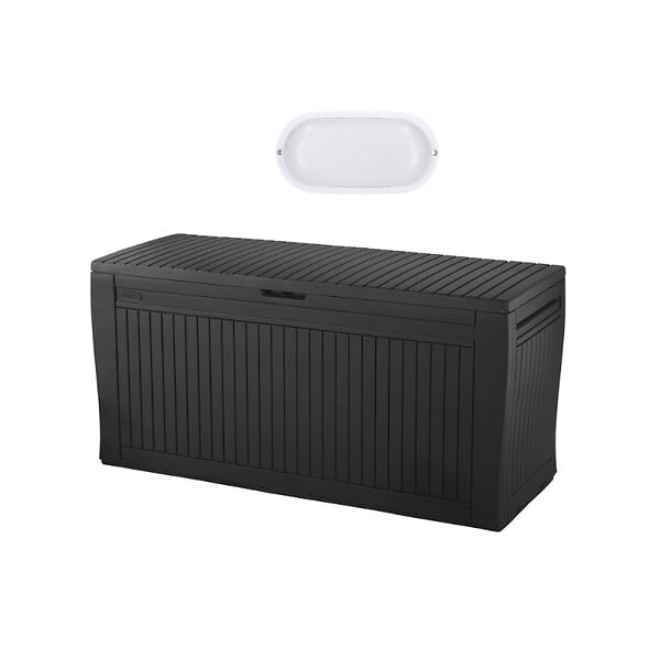 KETER - Keter Comfy coffre de jardin 270 L + éclairage extérieur LED inclus (255167-WO744) - large