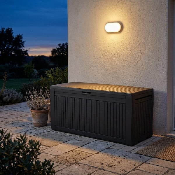 KETER - Keter Comfy coffre de jardin 270 L + éclairage extérieur LED inclus (255167-WO744) - large