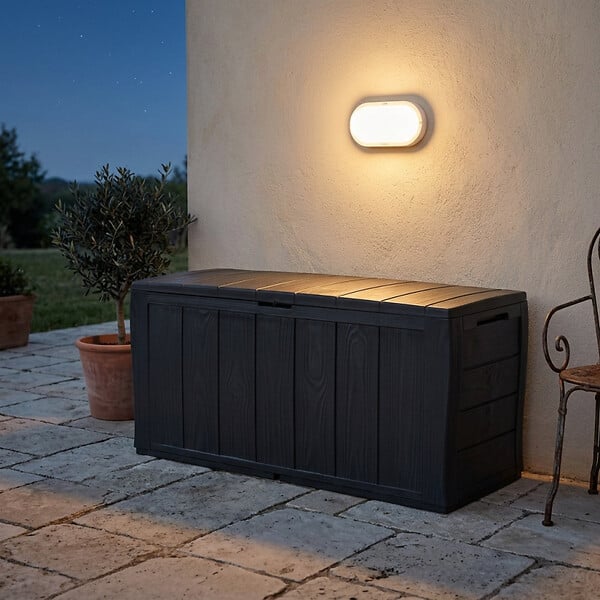 KETER - Keter Sherwood coffre de jardin 270 L + éclairage extérieur LED inclus (230415-WO744) - large