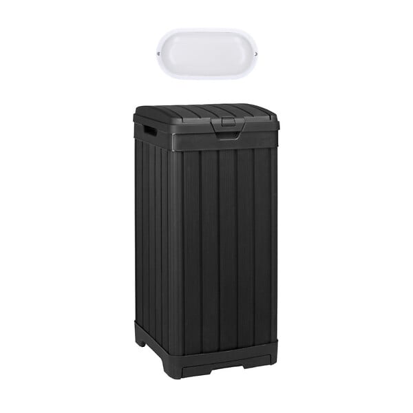 KETER - Keter Baltimore poubelle extérieure 125 L + éclairage extérieur LED inclus (236997-WO744) - large