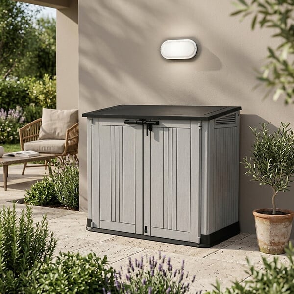 KETER - Keter Store It Out Midi coffre extérieur 880 L + éclairage extérieur LED inclus (249442-WO744) - large