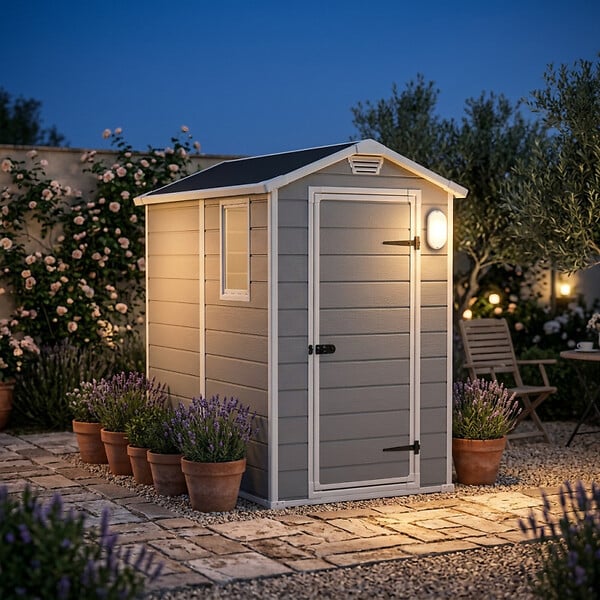 KETER - Keter Manor 4x6 abri de jardin + plafonnier LED inclus (230447-WO744) - large