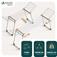 VOUNOT - Etendoir a linge telescopique pliable extensible ailes hautes 284x55x122cm metal blanc - vignette