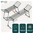 VOUNOT - Etendoir a linge telescopique pliable extensible ailes hautes 284x55x122cm metal noir - vignette