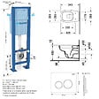 DURAVIT - Pack WC suspendu D-code avec abattant frein de chute synthétique + bati support + Plaque de commande blanche - vignette