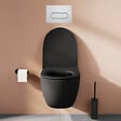 VITRA - Pack WC suspendu VitrA Sento noir + bâti autoportant V-Fix Core + Plaque Round chromé - vignette
