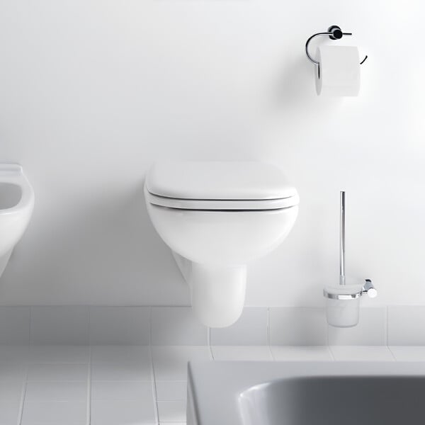 DURAVIT - Pack cuvette WC suspendu D-CODE + abattant frein de chute + bâti-support + plaque noire - large