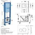 DURAVIT - Pack cuvette WC suspendu D-CODE + abattant frein de chute + bâti-support + plaque noire - vignette