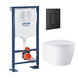 GROHE - Pack bâti-support autoportant Solido + Cuvette suspendue sans bride avec abattant Start Round + Plaque commande noir mat - vignette
