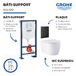 GROHE - Pack bâti-support autoportant Solido + Cuvette suspendue sans bride avec abattant Start Round + Plaque commande noir mat - vignette