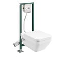 VILLEROY ET BOCH - Pack WC suspendu sans bride VILLEROY&BOCH Architectura Twistflush rectangle + Abattant + Bâti-support autoportant + Plaque - vignette