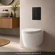 GROHE - Pack bâti-support mur porteur Rapid SL + Cuvette suspendue sans bride abattant Start Round + Plaque commande noir mat - vignette