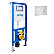 ROCA - Bâti-support WC suspendu, installation sur cloison légère, hauteur 112 cm, chasse 2/4-6 L + plaque chrome (ROG02-FR) - vignette