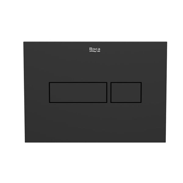 ROCA - Bâti-support WC suspendu, installation sur cloison légère, hauteur 112 cm, chasse 2/4-6 L + plaque noir mat (ROB02-FR) - large
