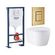 GROHE - Pack WC suspendu sans bride caréné + Abattant Start + Bâti-support autoportant + Plaque commande Cool Sunrise - vignette