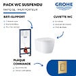 GROHE - Pack WC suspendu sans bride caréné + Abattant Start + Bâti-support mur porteur + Plaque commande Cool Sunrise - vignette