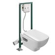 JACOB DELAFON - Pack WC suspendu sans bride Struktura + Abattant + Bâti-support autoportant + Plaque chromée - vignette