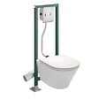 JACOB DELAFON - Pack WC suspendu sans bride Rodin+ + Abattant frein de chute + Bâti-support autoportant + Plaque chromée - vignette