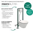 JACOB DELAFON - Pack WC suspendu sans bride Rodin+ + Abattant frein de chute + Bâti-support autoportant + Plaque chromée - vignette