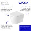 DURAVIT - Pack cuvette WC suspendu compact sans bride ME by Starck avec abattant frein de chute - vignette