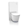 SWISS AQUA TECHNOLOGIES - Glass bâti-support pour WC suspendu, hauteur 100,3 cm, double chasse 3/6 L, blanc (SATAMGW-FR) - vignette