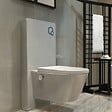 SWISS AQUA TECHNOLOGIES - Glass bâti-support pour WC suspendu, hauteur 100,3 cm, double chasse 3/6 L, blanc (SATAMGW-FR) - vignette