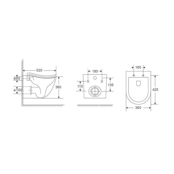 SWISS AQUA TECHNOLOGIES - Ergo WC suspendu sans bride Vortex et fixations invisibles + abattant SoftClose (SATERG1) - large