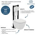 IDEAL STANDARD - Pack WC suspendu sans bride I.Life S RimLS+ + Abattant frein de chute + Bâti-support autoportant + Plaque blanche - vignette