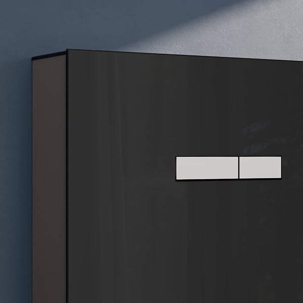 VITRA - Vitrus bâti-support design pour WC suspendus avec plaque de commande, verre de sécurité, noir (870-5761-01) - large