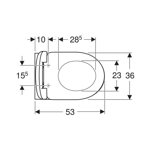 GEBERIT - Selnova ensemble WC suspendu avec abattant, blanc (501.752.00.1) - large
