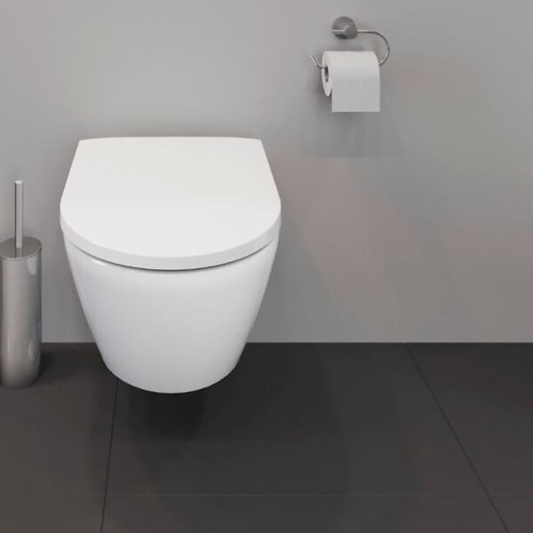 DURAVIT - Pack cuvette WC suspendu sans bride compact D-NEO + abattant frein de chute + bâti-support + plaque noire - large